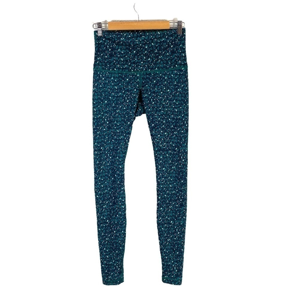 Lululemon Wunder Under Hi Rise Mountain Peaks Teal SZ 8